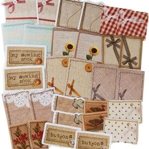 CANDY POETRY Old Textile Stickers - Vintage Fabric-Inspired Designs - 30 pcs